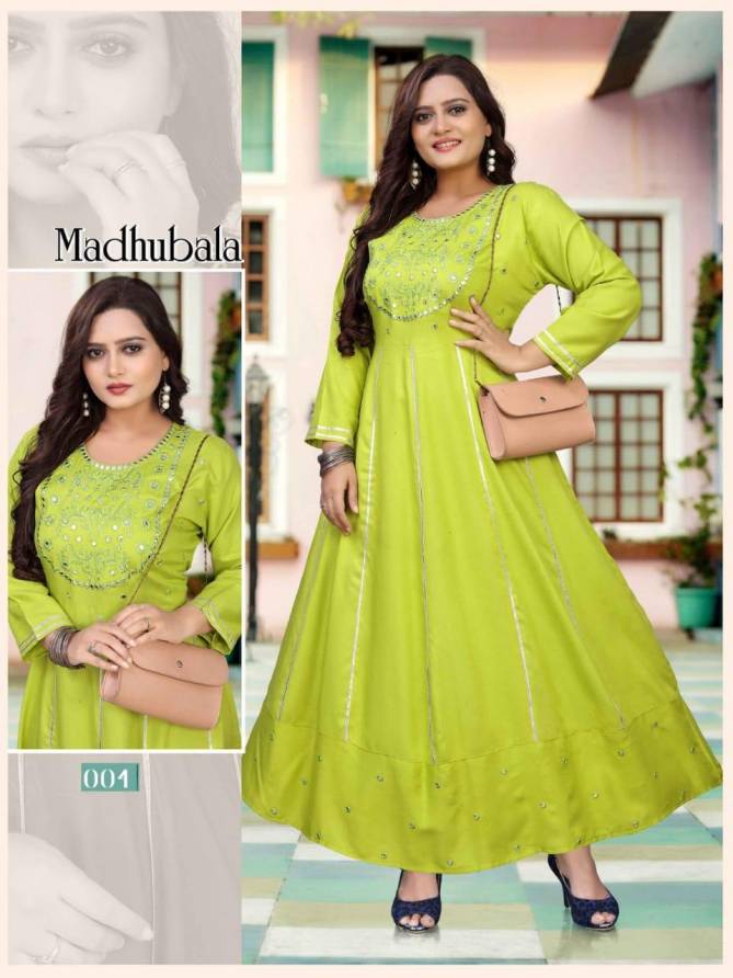 Beauty Queen Madhubala 2New Latest Ethnic Wear Long Anarkali Kurti Collection